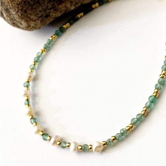 NEW Green Aventurine & Pearl Bracelet - Picture 10 of 15